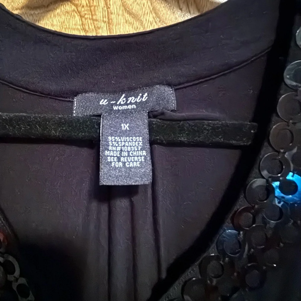 Black Tunic with Sequin Detail - Picture 2 of 4